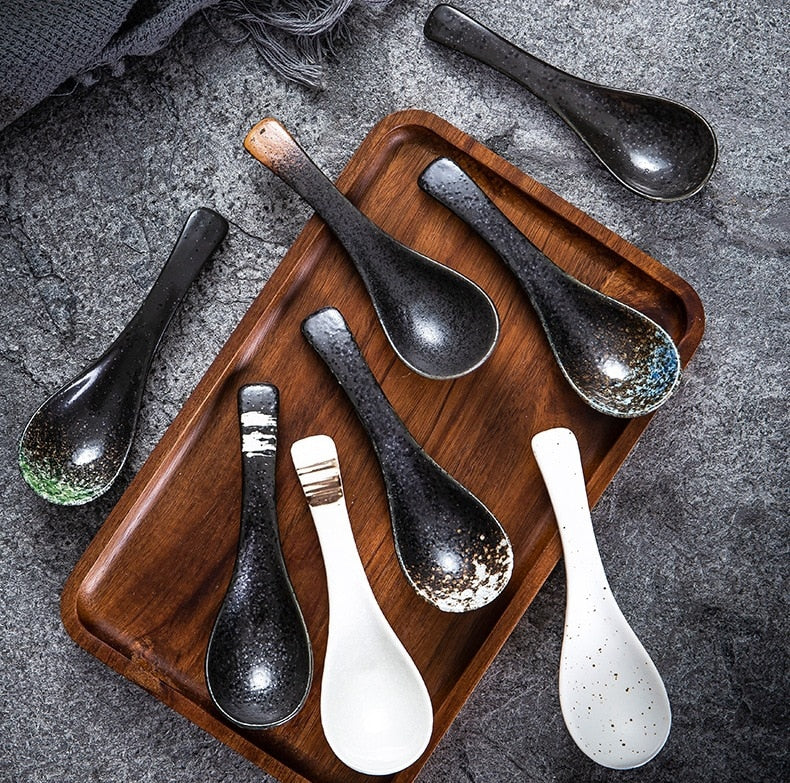 Creative Japanese Retro Ceramic Soup Spoon