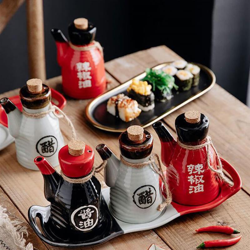 Bouteille Sauce Soja Céramique Japonaise 180ml - Style Traditionnel, Idéale Sushi, Izakaya, Restaurant Ou Maison