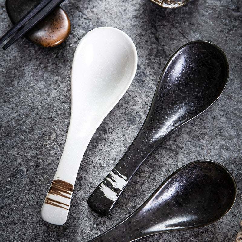 Creative Japanese Retro Ceramic Soup Spoon