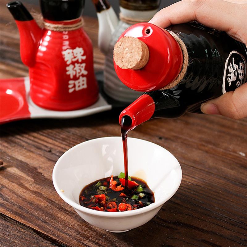 Japanese Porcelain Ceramic Soy Sauce & Seasoning Dispenser