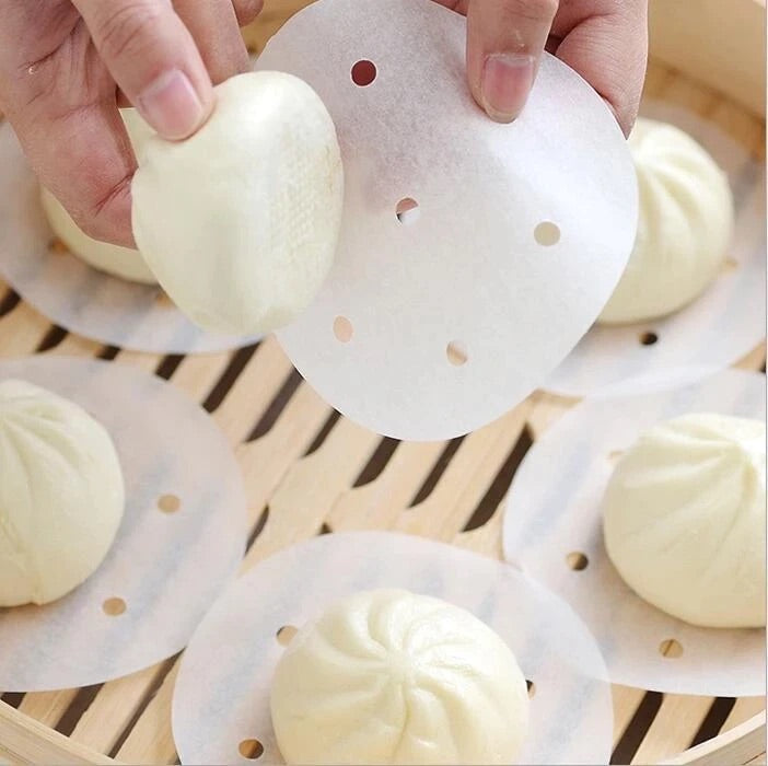 Round Bamboo Steamer Pad Papers - Eco-Friendly Steaming Mats