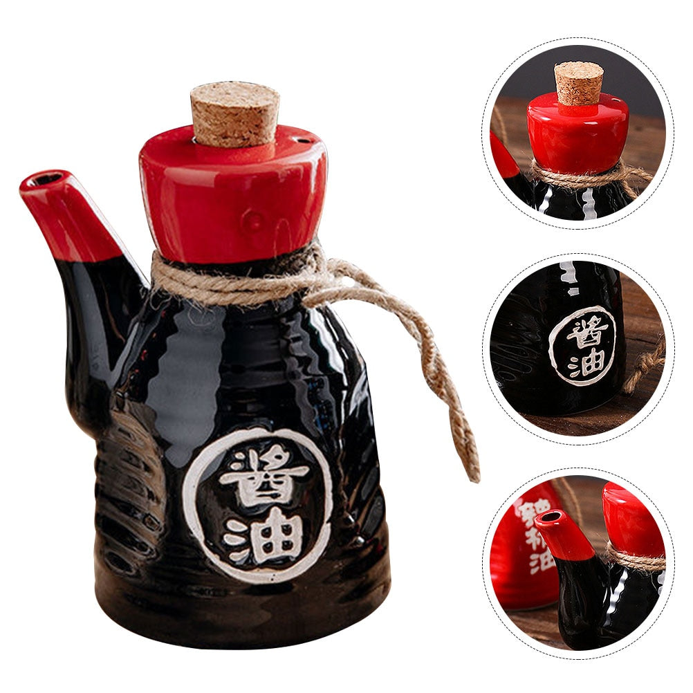 Japanese Porcelain Ceramic Soy Sauce & Seasoning Dispenser