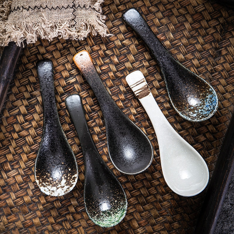 Creative Japanese Retro Ceramic Soup Spoon