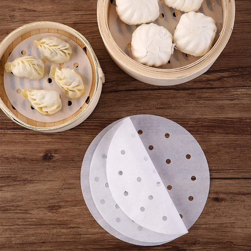 Round Bamboo Steamer Pad Papers - Eco-Friendly Steaming Mats